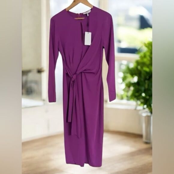 REISS Valentina $385 Midi-Dress Size US 8 UK 12 - Picture 10 of 16